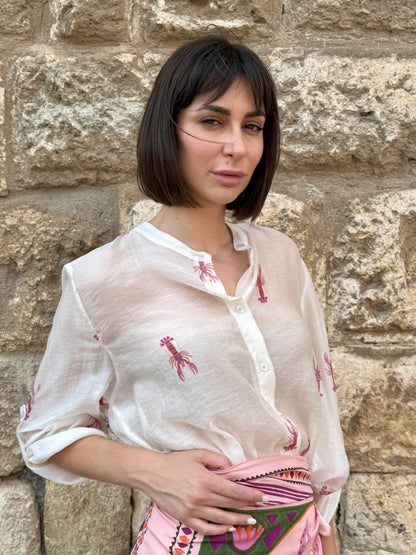 Camicia stampa aragosta rosa - Haveone