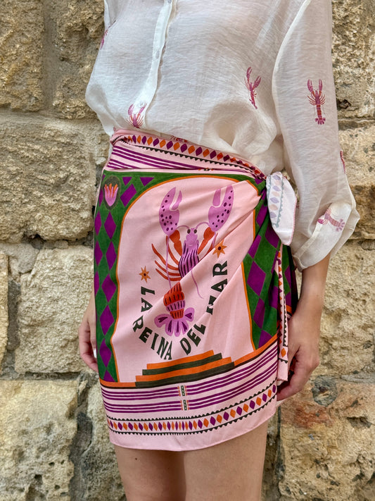 Gonna pareo aragosta colore rosa - Haveone