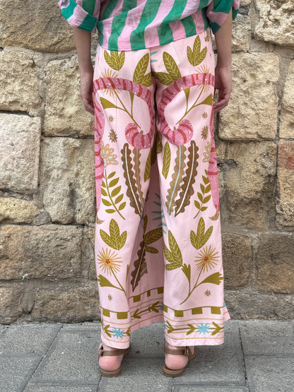 Pantalone fantasia Jungle rosa -Haveone