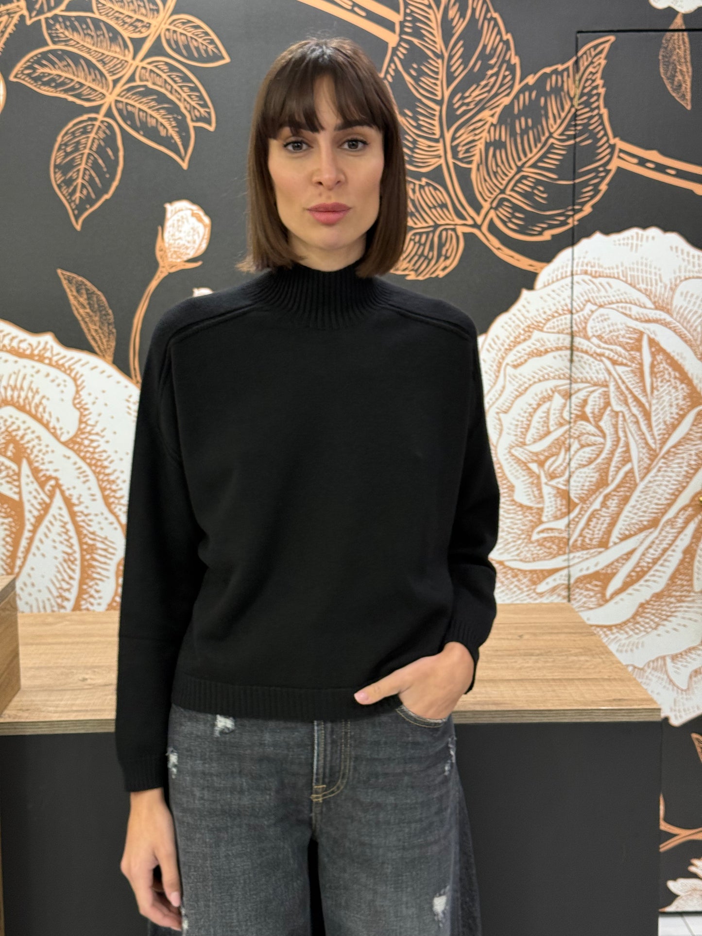 Dolcevita modello scatolina colore nero - Vicolo