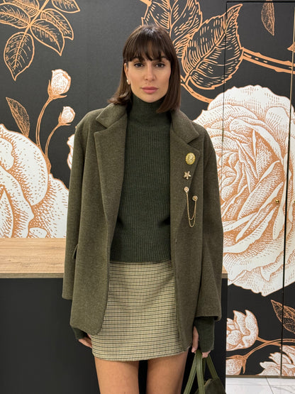 Minigonna a quadri beige e green - HaveOne