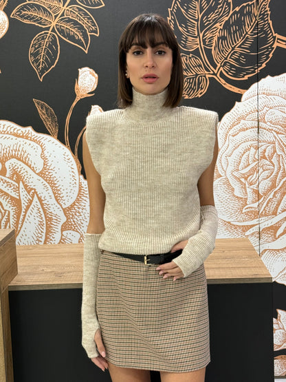 Gilet beige con manicotti - Kontatto