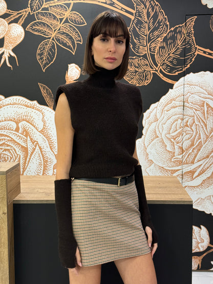 Gilet marrone con manicotti - Kontatto