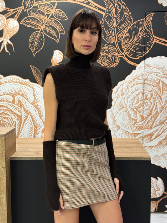 Gilet marrone con manicotti - Kontatto