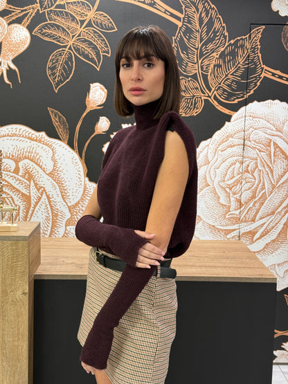 Gilet bordeaux con manicotti - Kontatto t