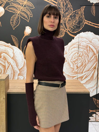 Gilet bordeaux con manicotti - Kontatto t