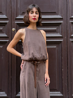 Top smanicato moro in modal - Philia Loft