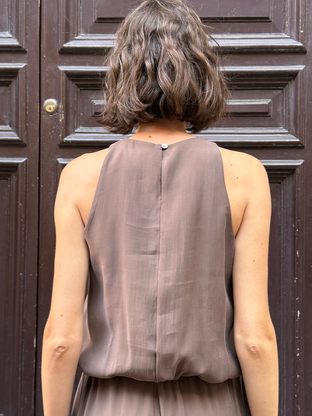 Top smanicato moro in modal - Philia Loft
