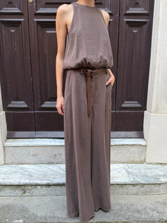 Pantalone gamba ampia cioccolato in modal - Philia Loft