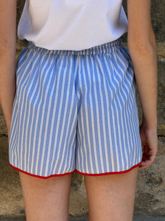 Shorts rigati con dettaglio passamaneria - Philia Loft