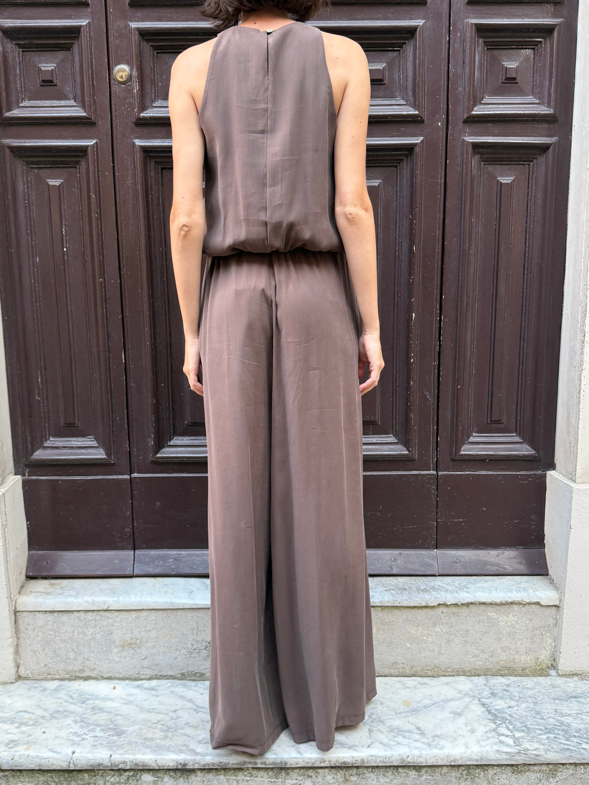 Pantalone gamba ampia cioccolato in modal - Philia Loft