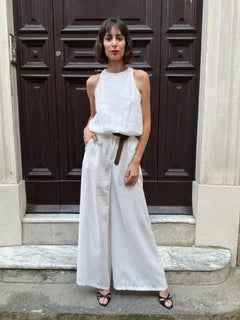 Top smanicato bianco in modal - Philia Loft