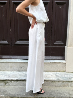 Pantalone gamba ampia bianco in modal - Philia Loft