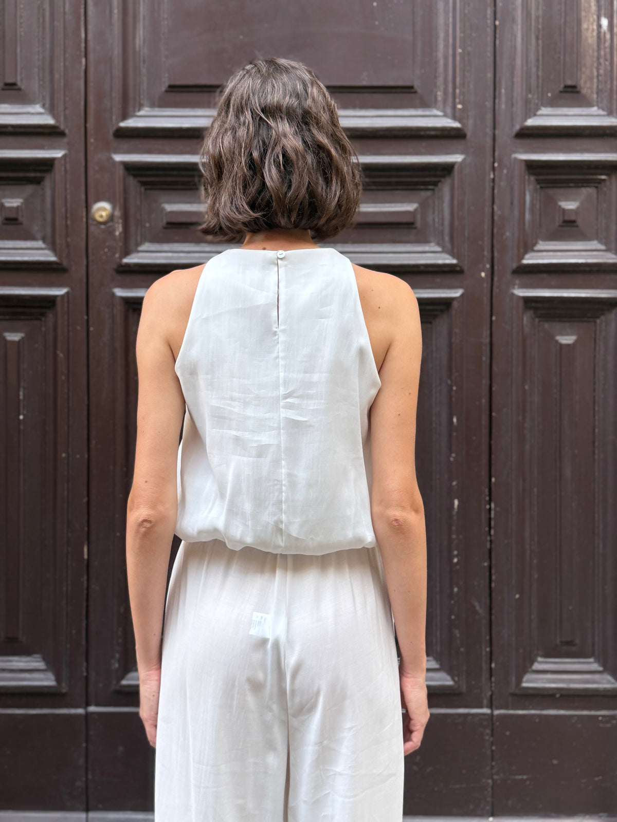 Top smanicato bianco in modal - Philia Loft