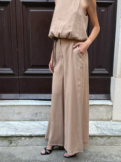 Pantalone gamba ampia nocciola in modal - Philia Loft