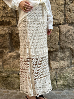 Gonna lunga in crochet beige - Haveone
