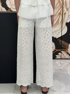 Pantalone sangallo con elastico in vita - Haveone