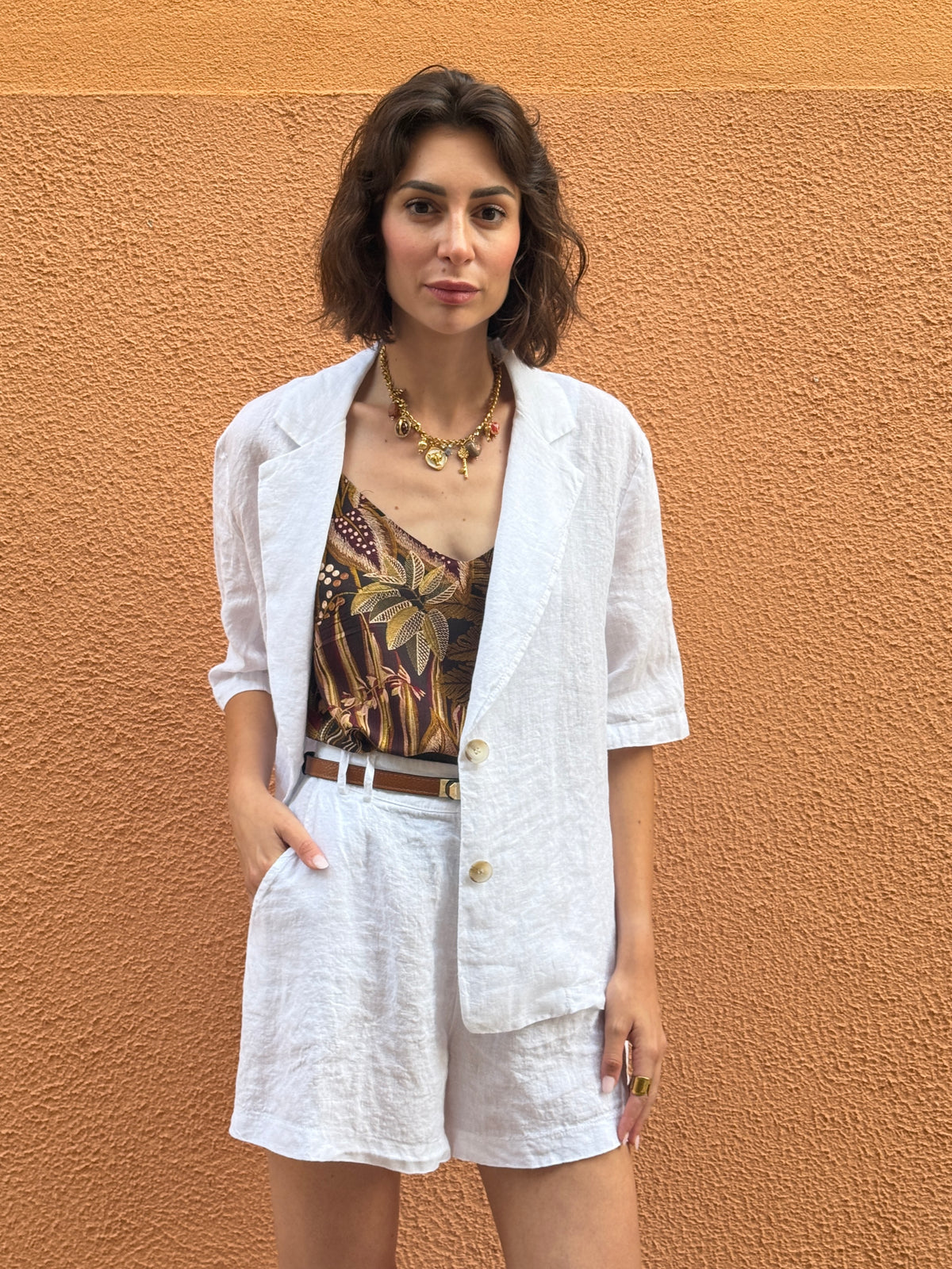 Short in lino bianco - Haveone
