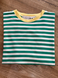 T-shirt rigata verde/bianco - Haveone