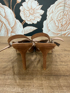 Slingback in suede con fibbie colore cuoio - Divine Follie