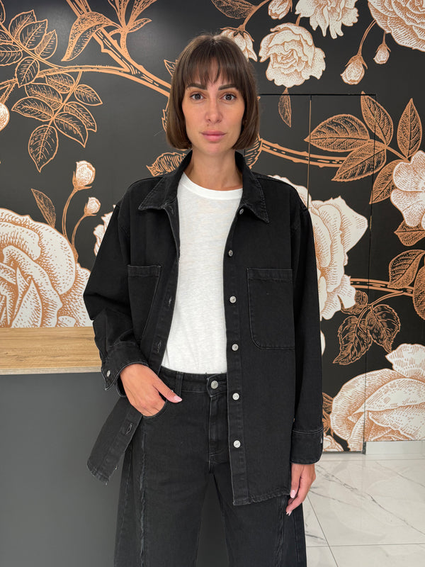 Camicia in denim modello Ophelia con zip sul davanti - Vicolo