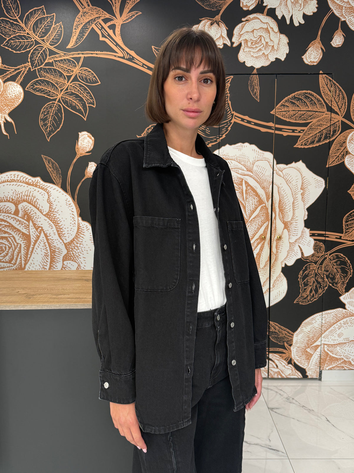 Camicia in denim modello Ophelia con zip sul davanti - Vicolo