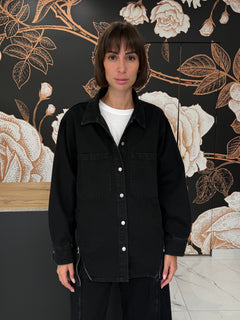 Camicia in denim modello Ophelia con zip sul davanti - Vicolo