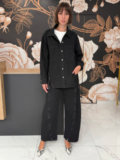 Camicia in denim modello Ophelia con zip sul davanti - Vicolo