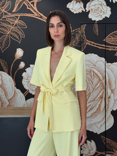 Completo giacca cintura e pantalone giallo lemon - Kontatto