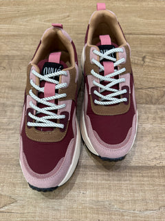 Sneakers multicolor bordeaux in tessuto e camoscio - Ovyè