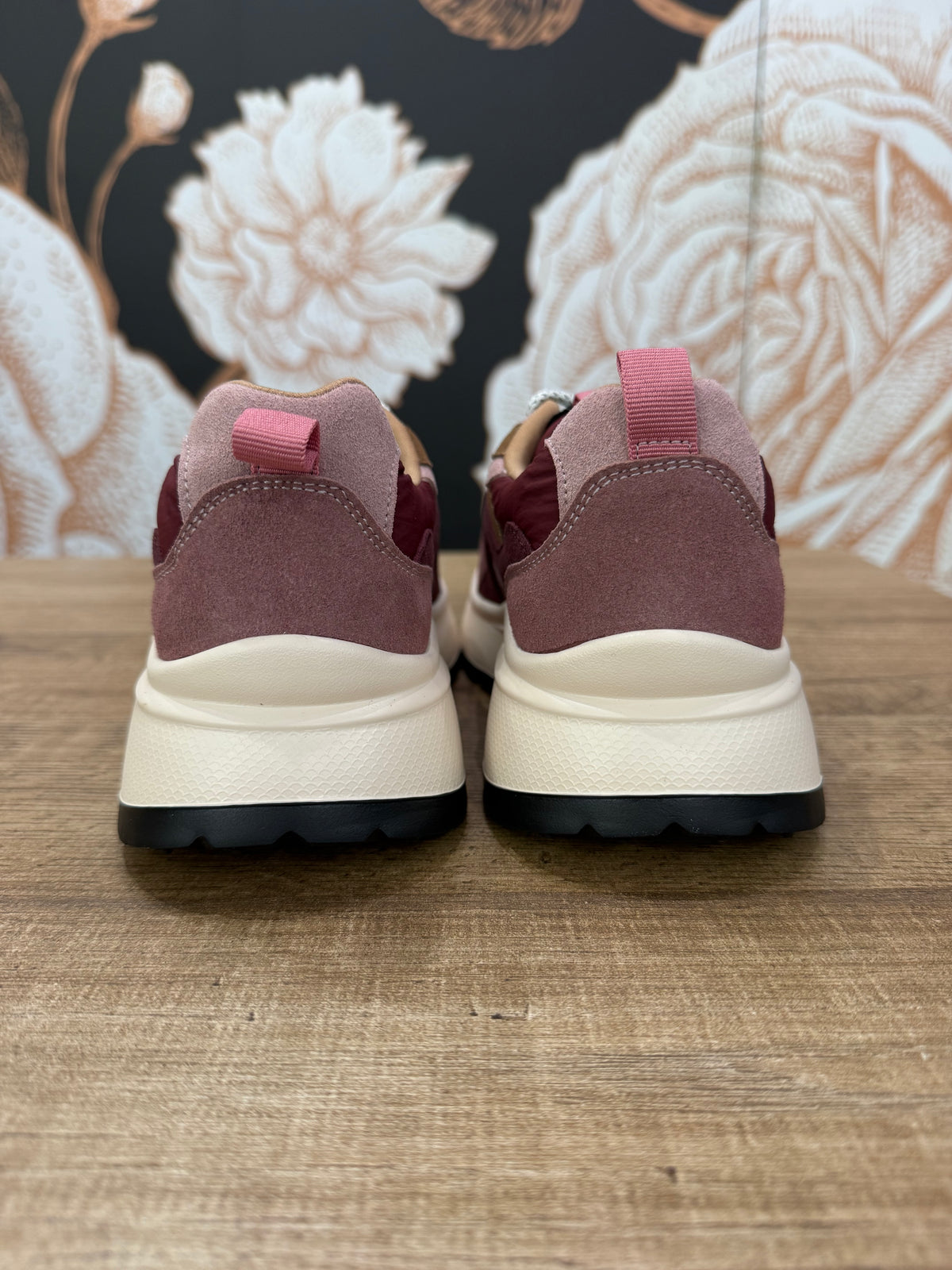 Sneakers multicolor bordeaux in tessuto e camoscio - Ovyè