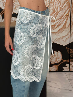 Pareo color bianco trama fantasia jaquard - Lumina