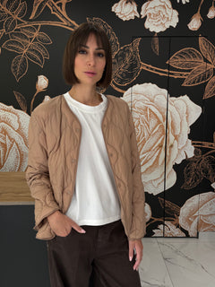 Piumino 100grammi con impunture cammello  - Haveone