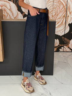 Jeans simil carrot MANDY blu scuro - Haveone