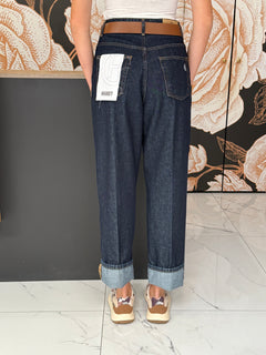 Jeans simil carrot MANDY blu scuro - Haveone