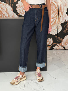 Jeans simil carrot MANDY blu scuro - Haveone