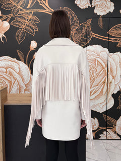 Cappotto doppio petto frange panna - Souvenir Clubbing