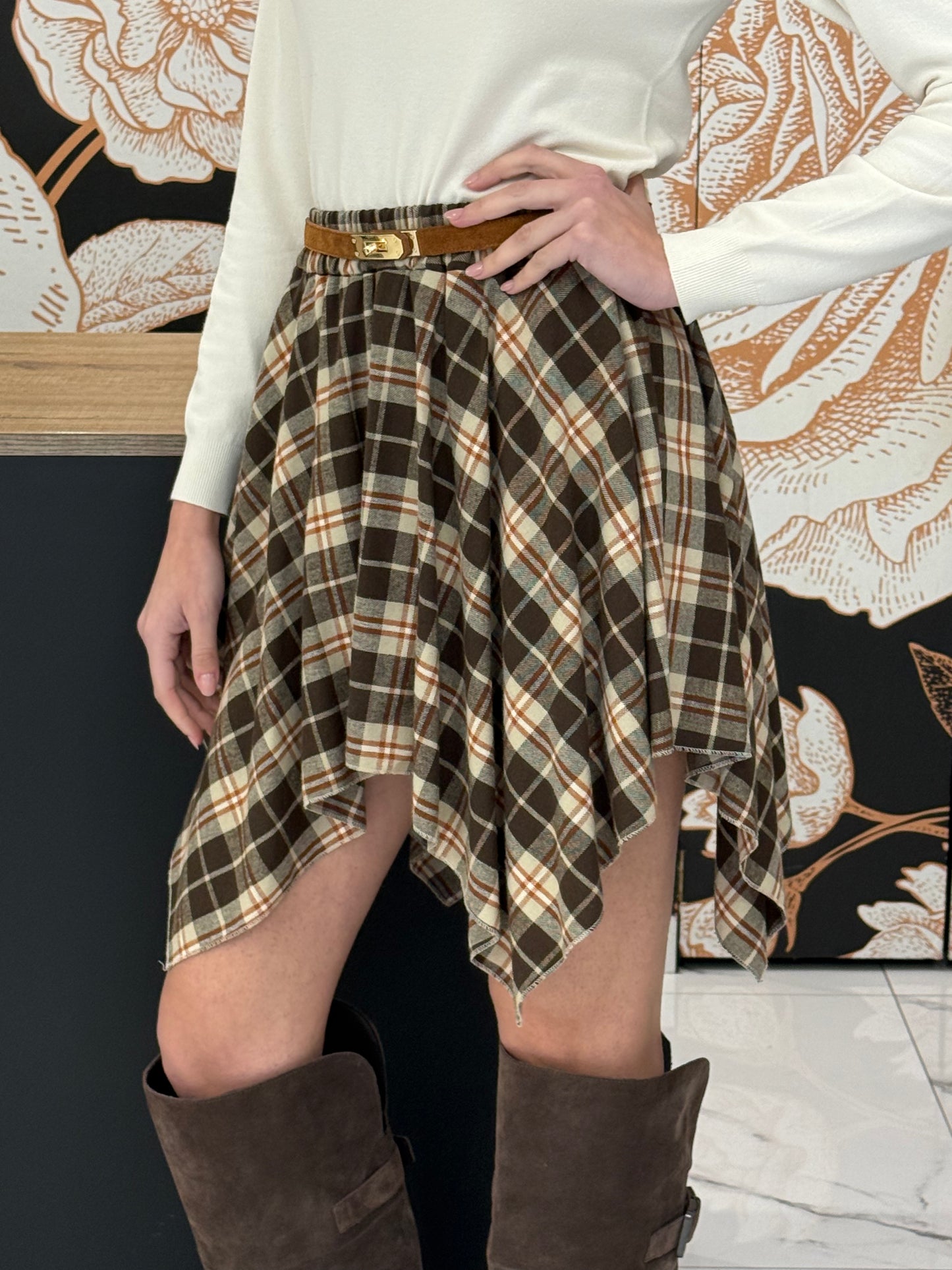 Mini fantasia check marrone - HaveOne