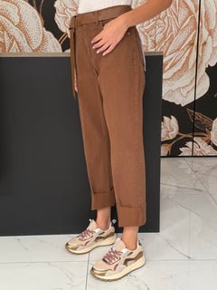 Pantalone simil carrot MANDY TABACCO - Haveone