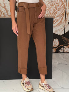 Pantalone simil carrot MANDY TABACCO - Haveone