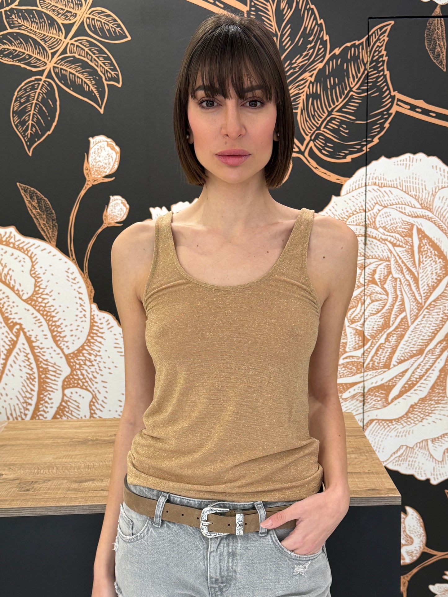 Canotta in lurex oro - Kontatto