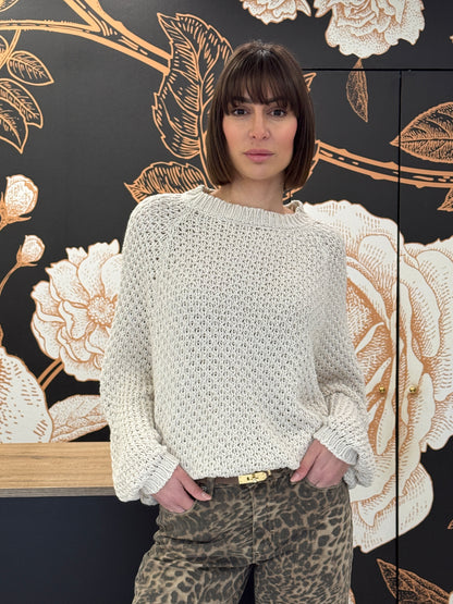 Girocollo over in rete panna - Kontatto