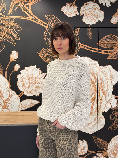 Girocollo over in rete panna - Kontatto