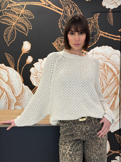 Girocollo over in rete panna - Kontatto