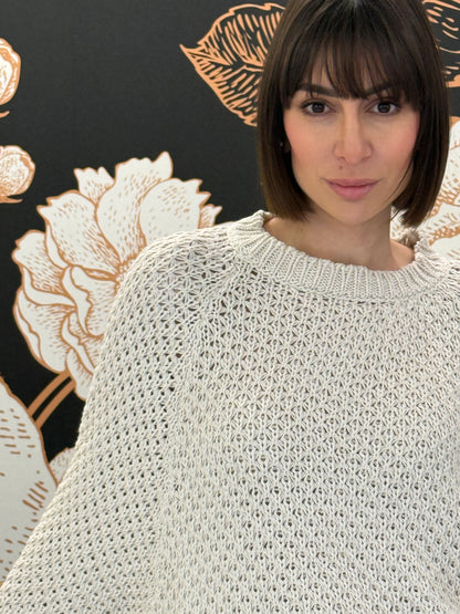 Girocollo over in rete panna - Kontatto