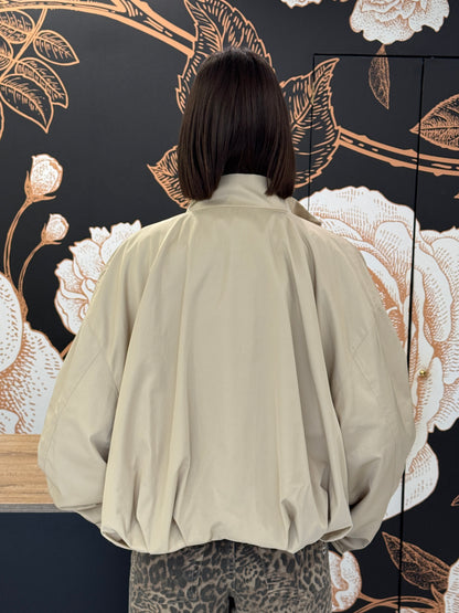 Bomber con zip e tasconi beige - Kontatto