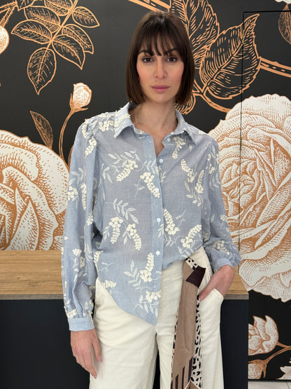 Camicia maniche ballon con ricami - Kontatto