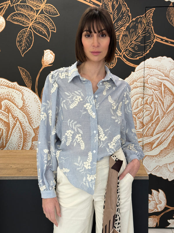 Camicia maniche ballon con ricami - Kontatto