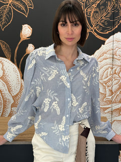 Camicia maniche ballon con ricami - Kontatto