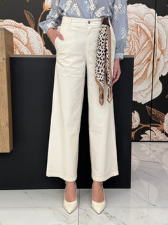 Pantalone chino avorio con foulard - Kontatto